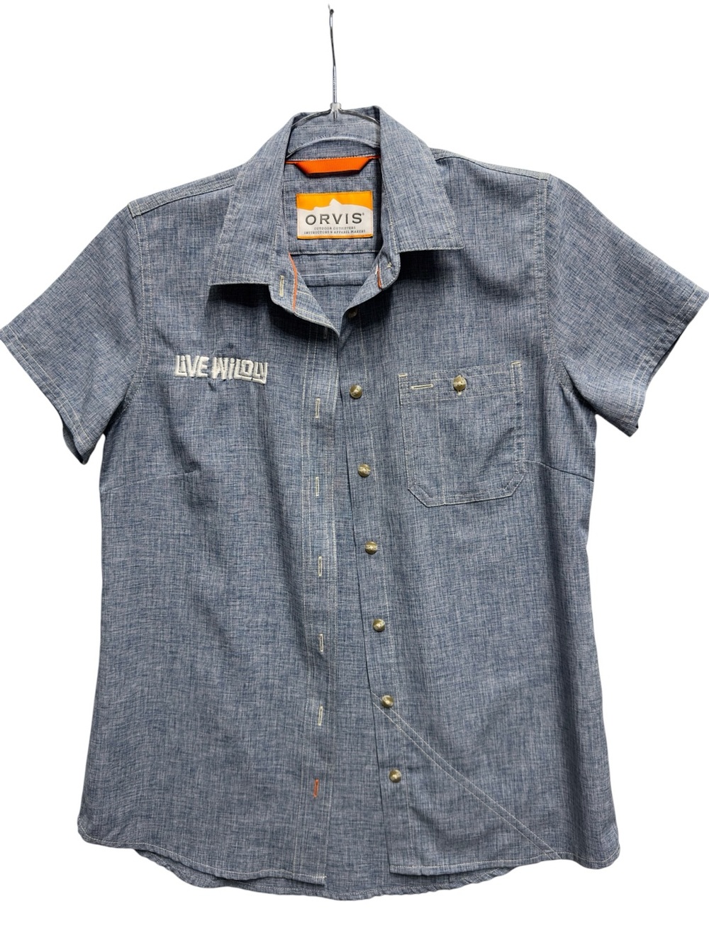 Denim Chambray Tech Performance Workshirt Top